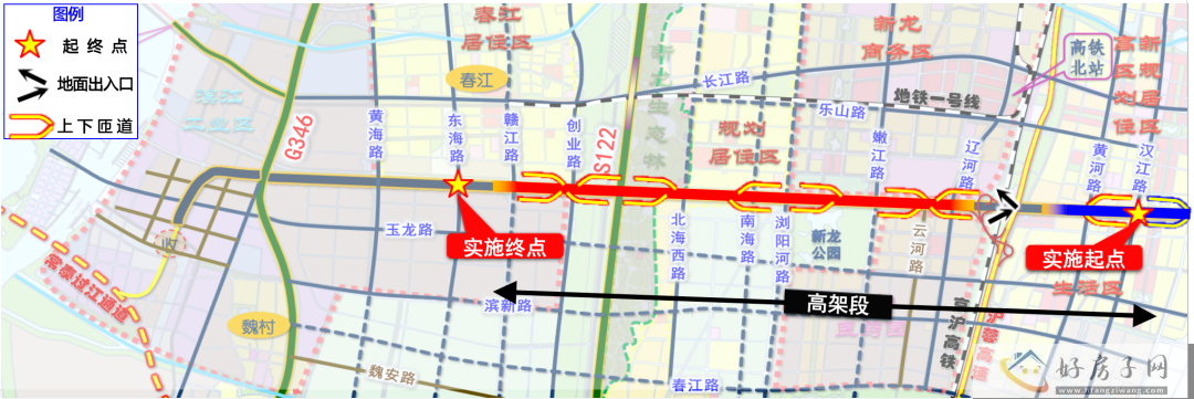 封闭！常州龙江高架北延今起启动施工，高架段全长10.8公里            </h1>(图2)